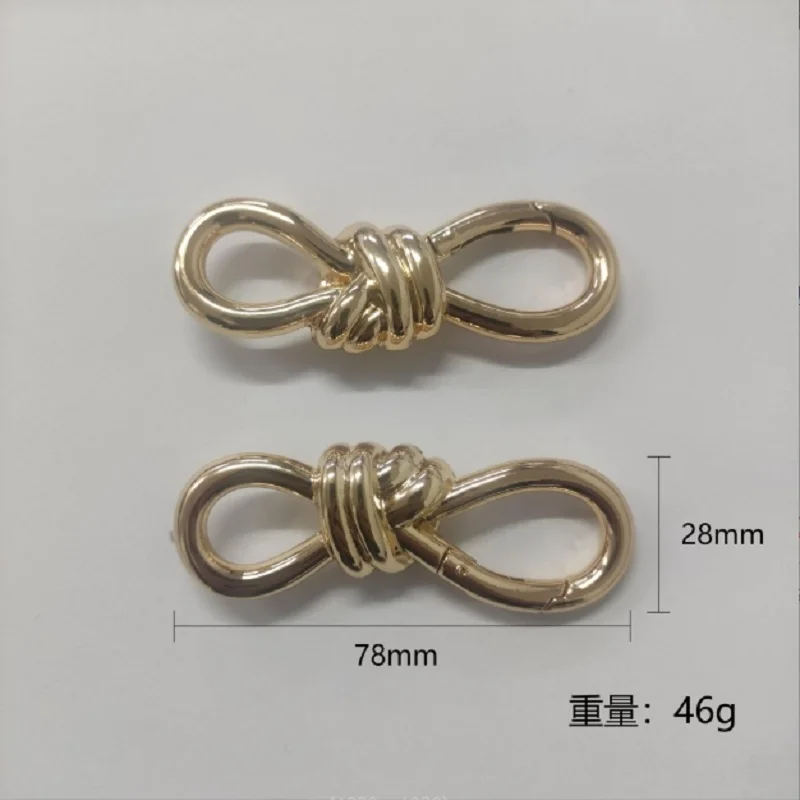 (10pcs/lot) New bags and handbags zinc alloy material hanging plated bow open spring buckle hanging bag hook bag accessories