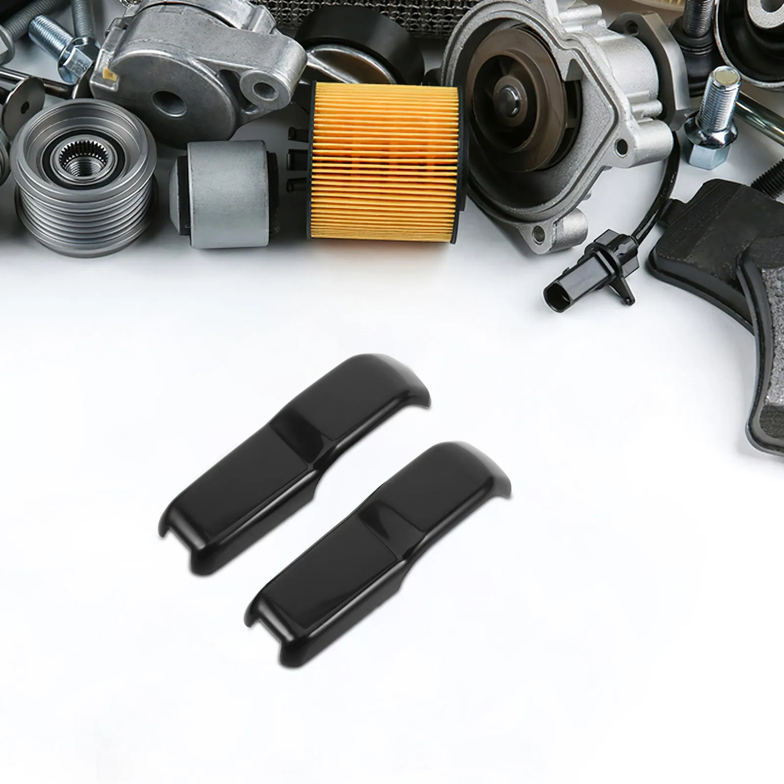 

1Pair Spray Nozzle Covers Reliable Car Exterior Decoration Engine Hood Hinge Cover Trim Kit Protective Fit for Jeep