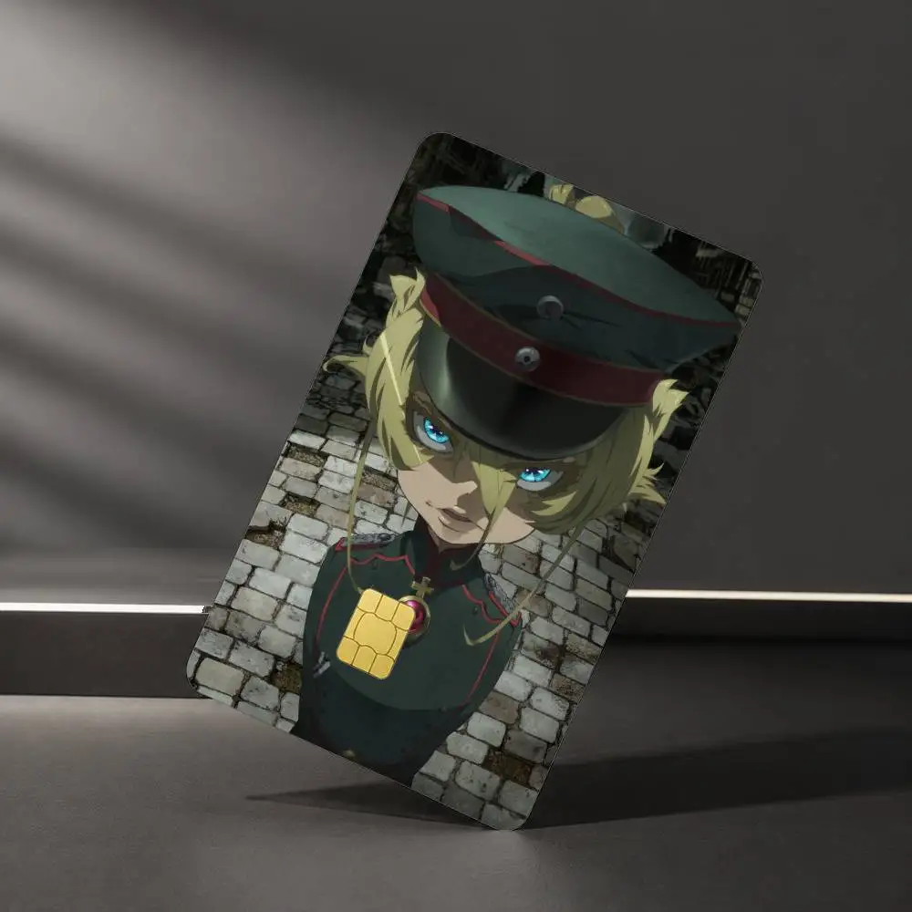 the saga of tanya the evil Tanya Degurechaff Anime Sticker Film Tape Skin for Credit Card Debit Card Waterproof Stickers