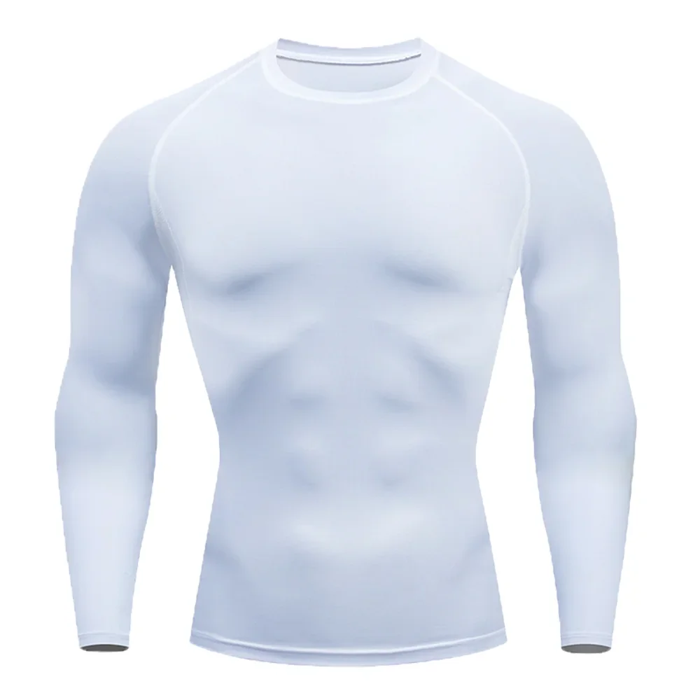 Camiseta deportiva de culturismo para hombre, camisa de secado rápido para correr, Top de compresión de manga larga, camiseta ajustada para gimnasio, Rashgad