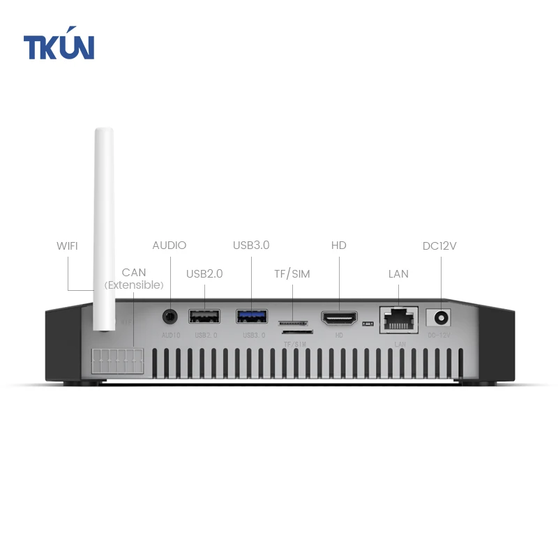 TKUN Fanless Industrial Computer  Mini PC Wireless RK3568 Android TV Box 4gb Ram 32 Rom Wifi 4G LTE SIM Card