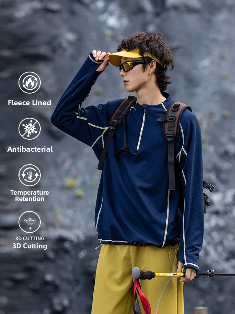 

Мужская толстовка Manner Attitude Mountain Series с цветными блоками, на молнии до середины, на флисовой подкладке, с длинным рукавом, для активного отдыха, молодежная спортивная футболка