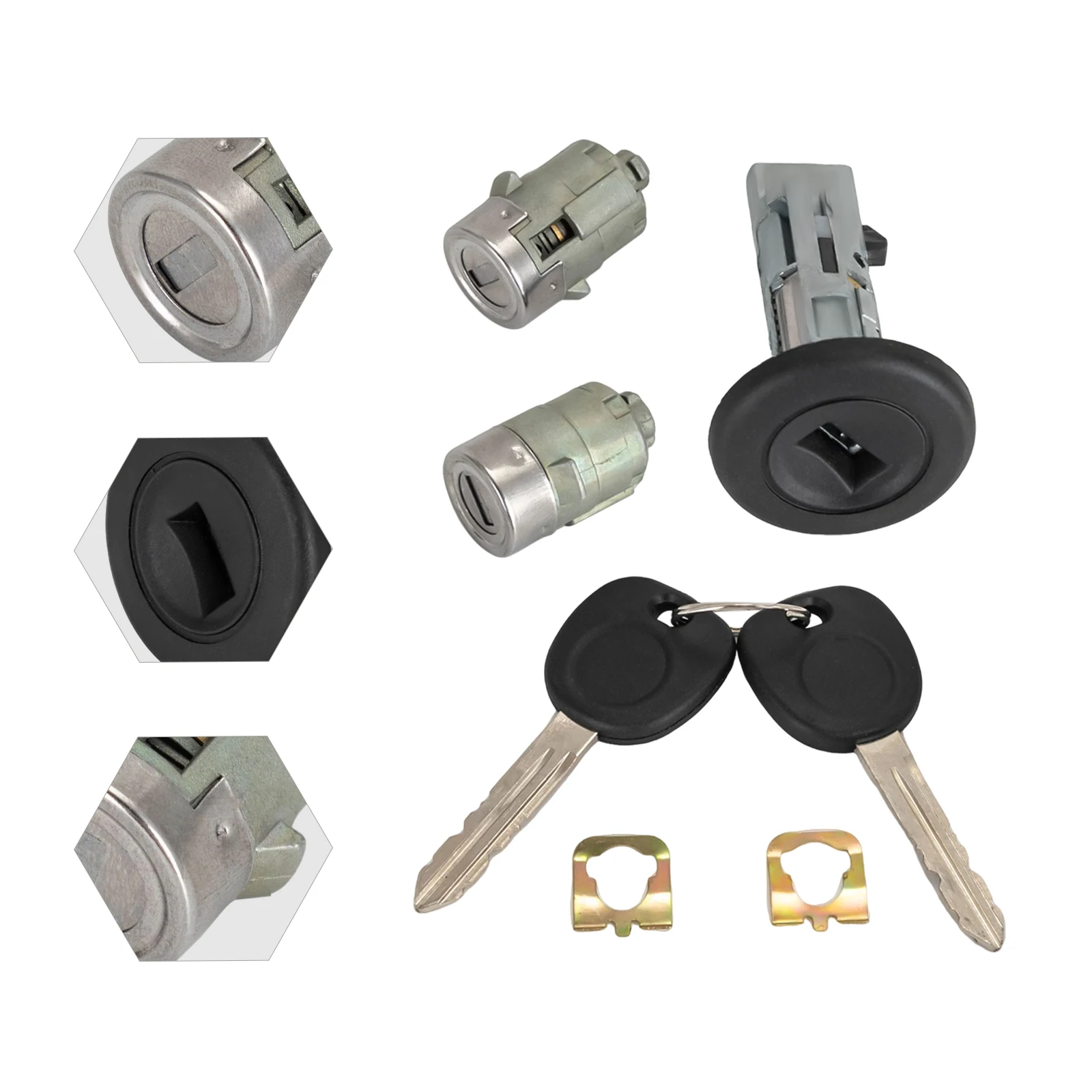 

Ignition Key Switch Cylinder & 2 Door Lock Cylinders Set for Cadillac, Chevrolet, Pickup Truck & Other Models, Part No. 7012945