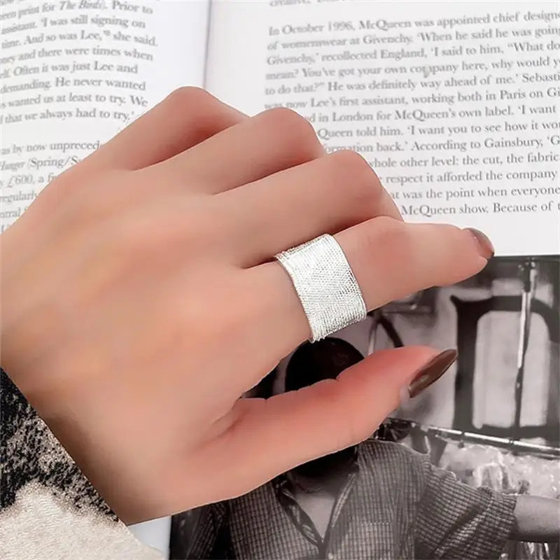 XIYANIKE Irregular Geometry Wide Cuff Finger Rings For Women Girl Korean Fashion New Jewelry Ladies Gift Party anillos mujer