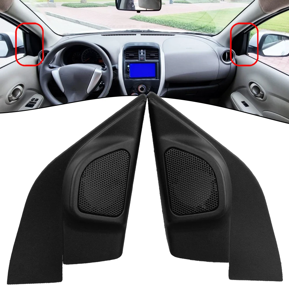 2PCS Car Door Triangle Audio A-pillar Speaker Cover Direct Replacement For Nissan Sunny 2010-2019 Car Interior Parts