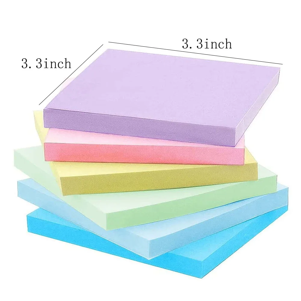 Cor Fluorescente Notepad, Notepad Essencial Estudante, N Times Sticky Note Planner, Acessórios de Escritório Suprimentos, 3x3"
