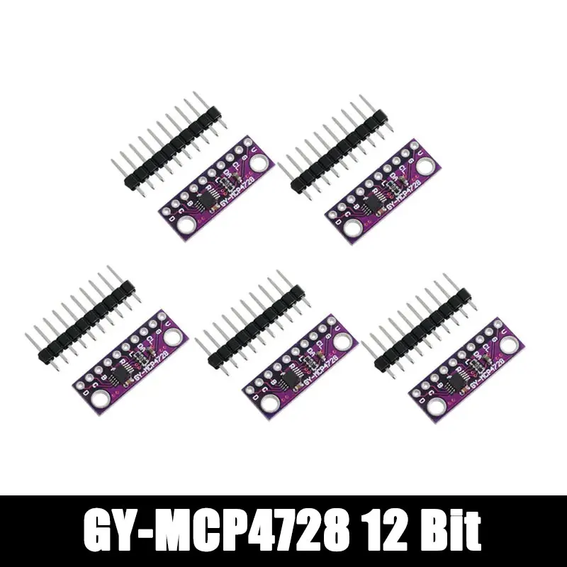 

GY-MCP4728 1/5/10 шт. 12-битный модуль ЦАП I2C, четырехканальный цифро-аналоговый преобразователь, совместимый с Arduino, PLC, Raspberry Pi