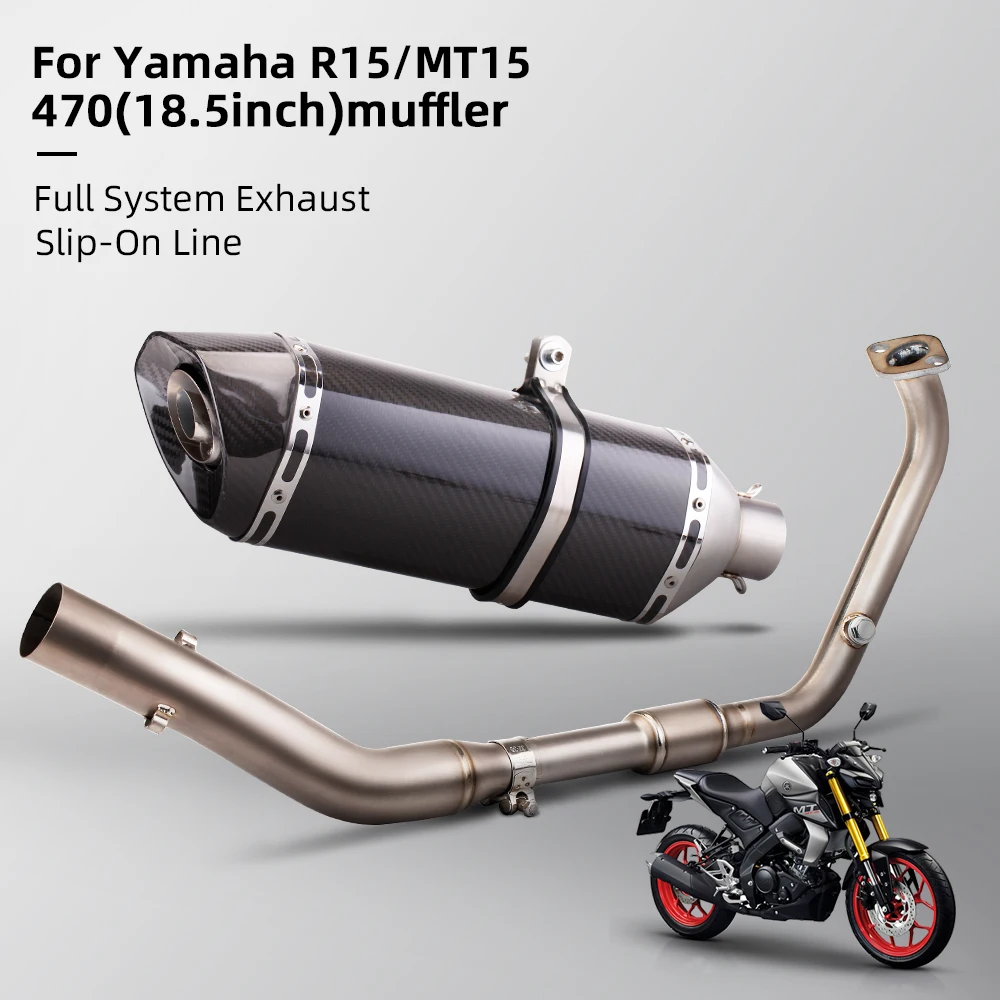 

470mm for R15V3/R15V4/MT15 Full system Titanium exhaust pipe