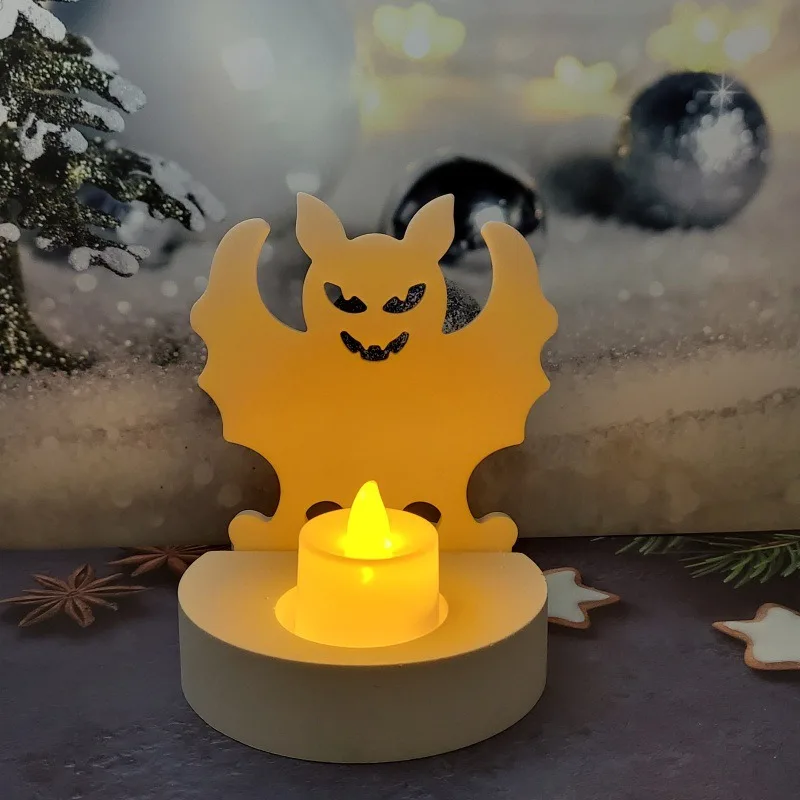 Halloween Devil Spooky Candlestick Insert Silicone Mold DIY Desktop Decoration Cookie Cake Baking Resin Mold Crafts