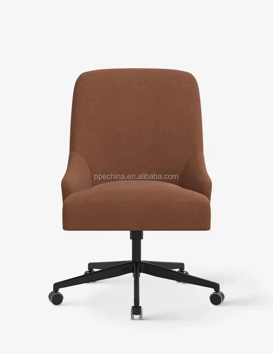 Fabric Armless Home Office Desk Chair Rocking Mid Back Ergonomic  Computer Swivel Vanity