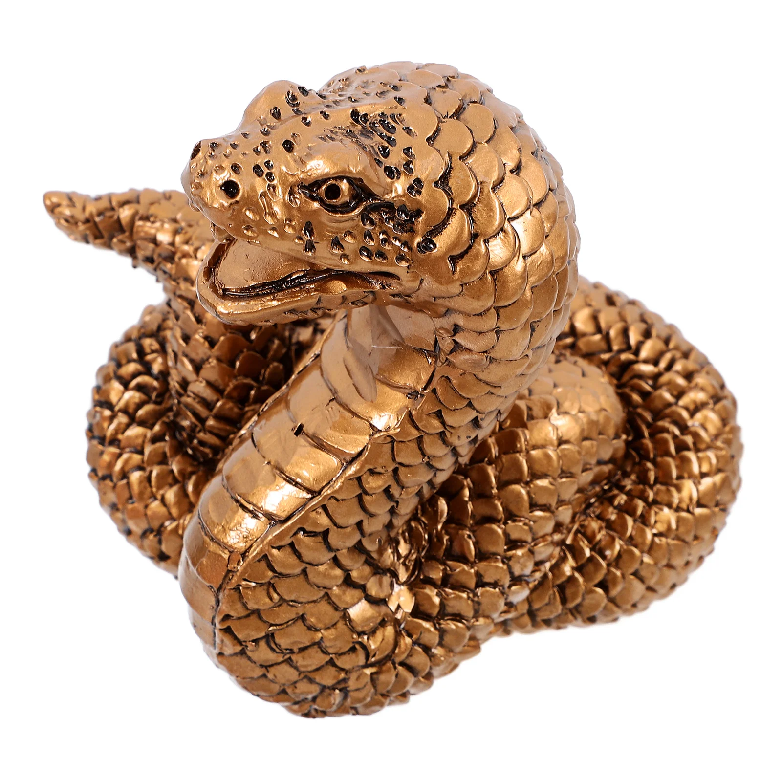 

Simulation Snake Figurine Resin Wealth Statue Home Garden Yard Decoration