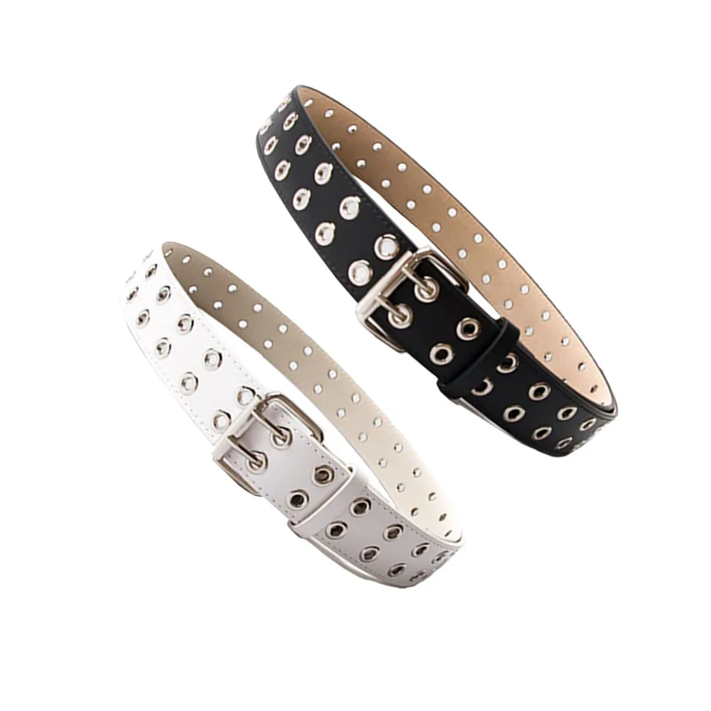 2 stuks dubbele gesp riem verstelbaar luchtgat stijlvolle casual jeans riem zwart wit geschikt voor mannen vrouwen