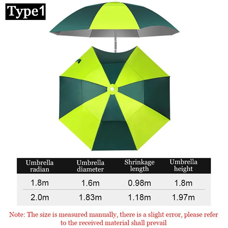 Folding Fishing Umbrella Rainproof Sun Protection Anti-UV Wind-resistant Thickened Adjustable Outdoor Large Fish Umbrella