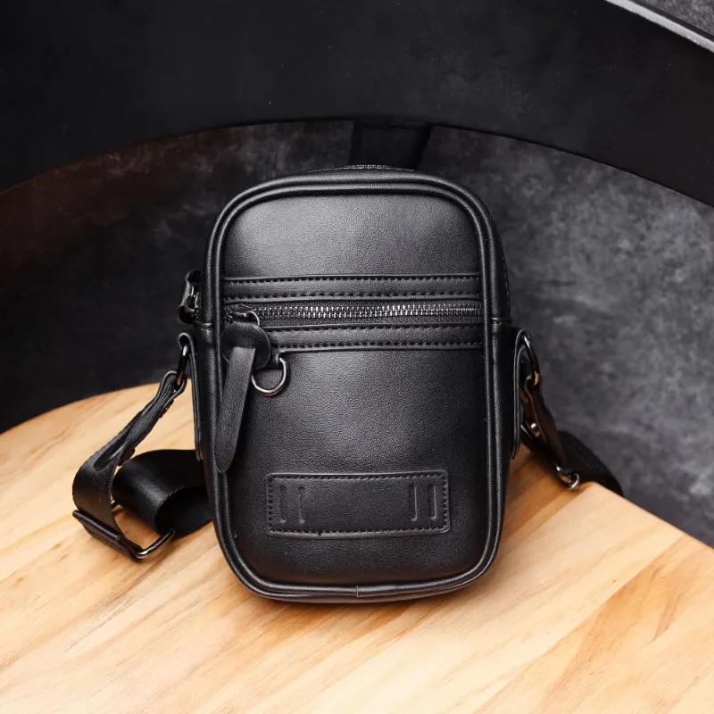 Fashion Men Crossbody Bags Casual Mini Travel Shoulder Bag Men Crossbody Bag Soft Leather Clutch Multi-functional Camera Bag