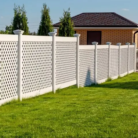 Plastic PVC Lattice Fence, Vinyl Fencing Panels with Post and Garden Fencing Trellis Gates