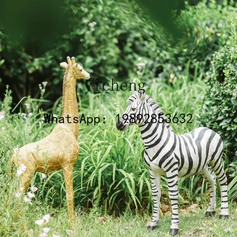 J5 Simulation Giraffe Zebra Large Living Room Floor Resin Home Decoration home accessories fairy garden
