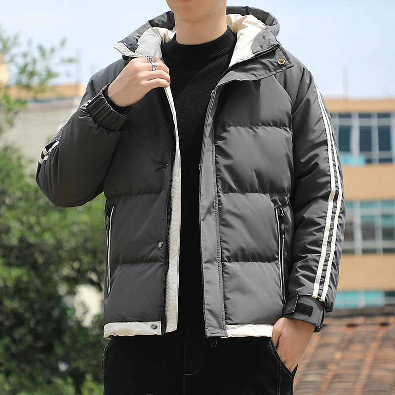 

Men's Winter Warm Padded Jacket with Hood Casual Thickened Coat for Autumn Winter Outdoor Windproof Warm Outerwear