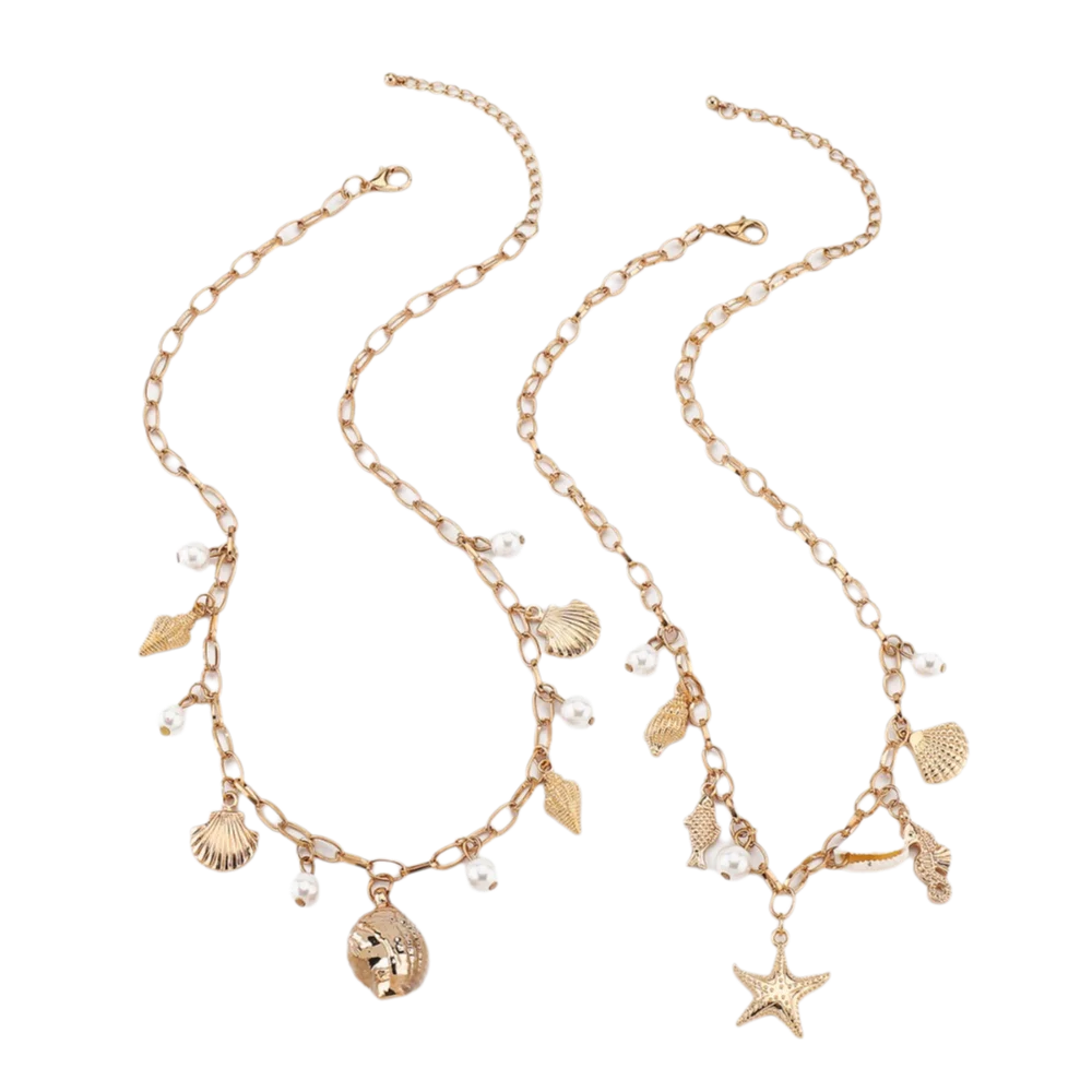 

Ethnic Style Marine Style Necklace Necklace Set Golden Conch Shell Necklace Jewelry Accessories Silver