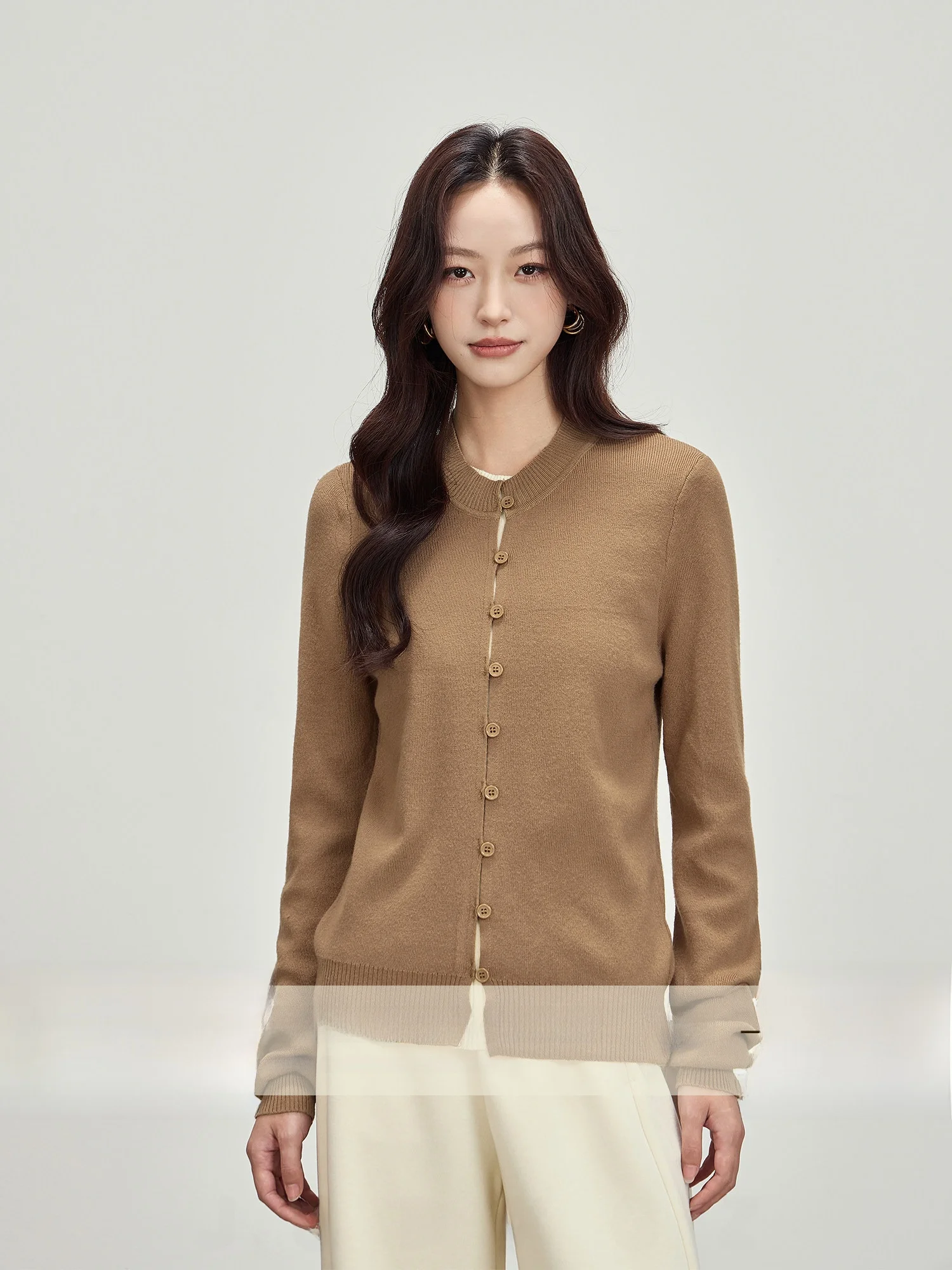 

Женский вязаный кардиган Slim Fit с длинными рукавами, осенне-зимняя верхняя одежда, простой, теплый, модный, повседневный трикотаж