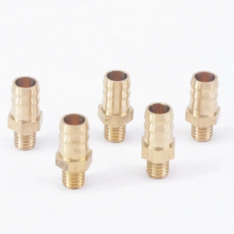 

LOT 5 Hose Barb I/D 3mm x M5 Metric Male Thread Brass coupler Splicer Connector fitting for Fuel Gas Water