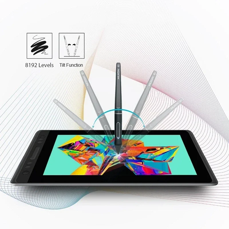 Portable 13.3 inches full-laminated anti-glare screen tilt control drawing design Huion graphics drawing pen tablet monitor