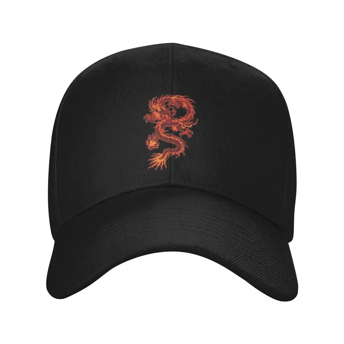 Mythical Asian Fire Dragon-Red and Orange Dragon Tattoo Baseball Cap Wild Ball Hat Snap Back Hat Mens Hats Women's