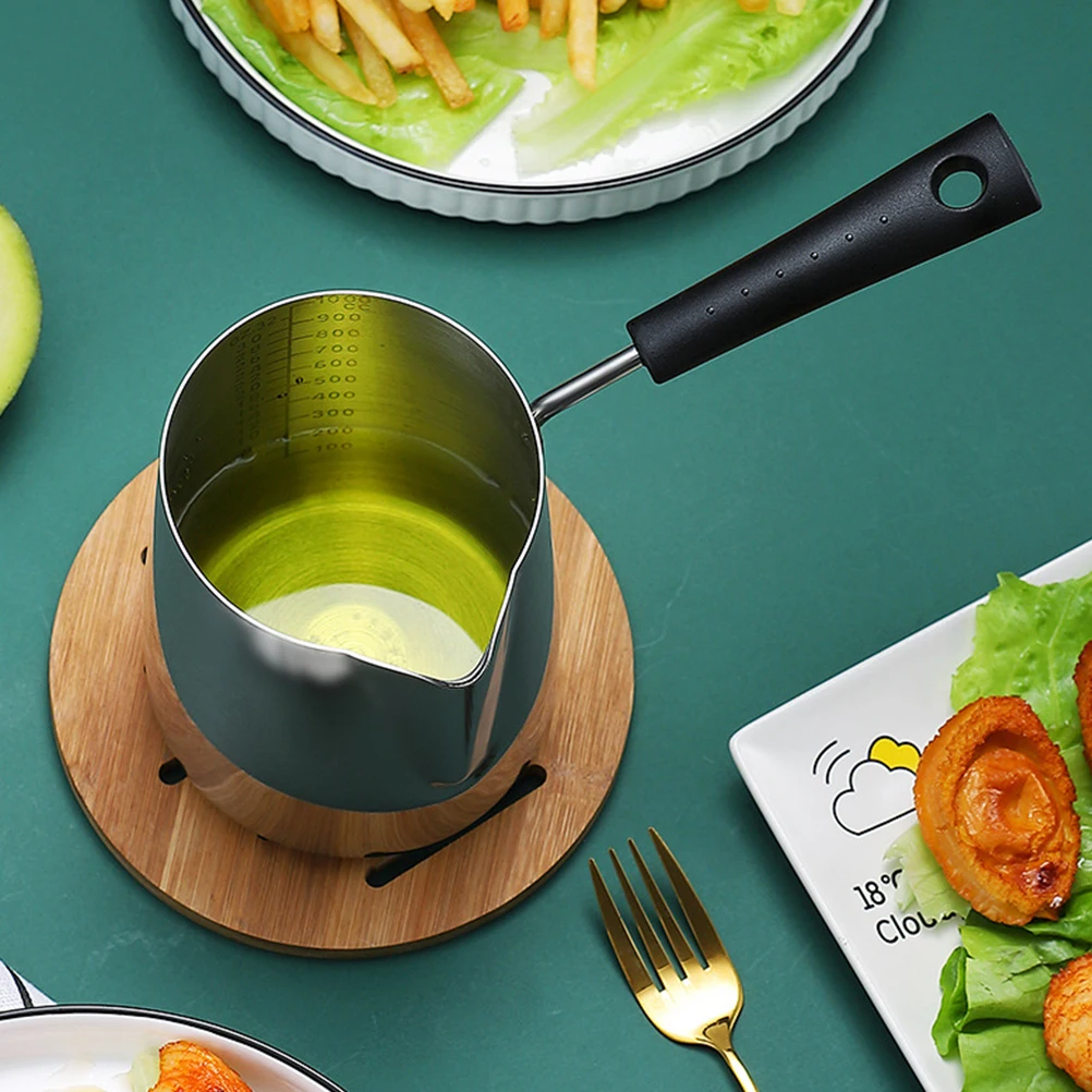 

Small Deep Fryer Mini Skillet Household Portable Stainless Steel Practical Milk Pot Kitchen Cooking Tool Lightweight