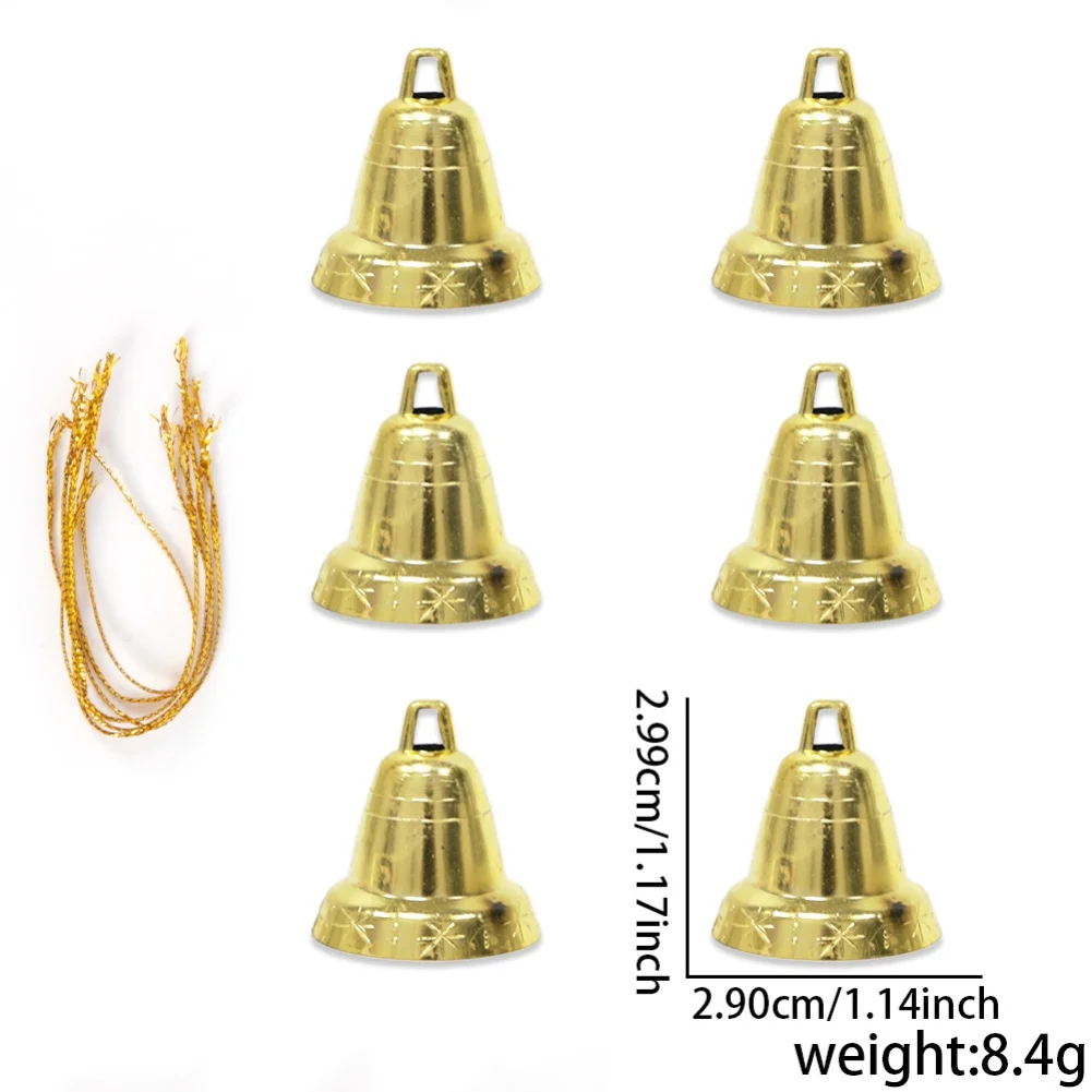6 قطع الذهب أجراس عيد الميلاد الحلي البسيطة جلجل جرس المعلقات 3 سنتيمتر DIY بها بنفسك الحرف أكاليل وزينة شجرة