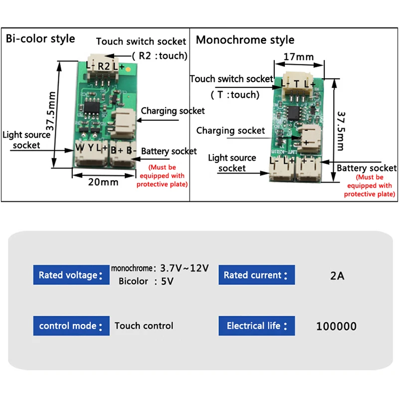 2A USB 3.7V-12V/5V Table Lamp Circuit Board Charging PCB Circuit Board Stepless Dimming Led Touch Night Lamp Control Module