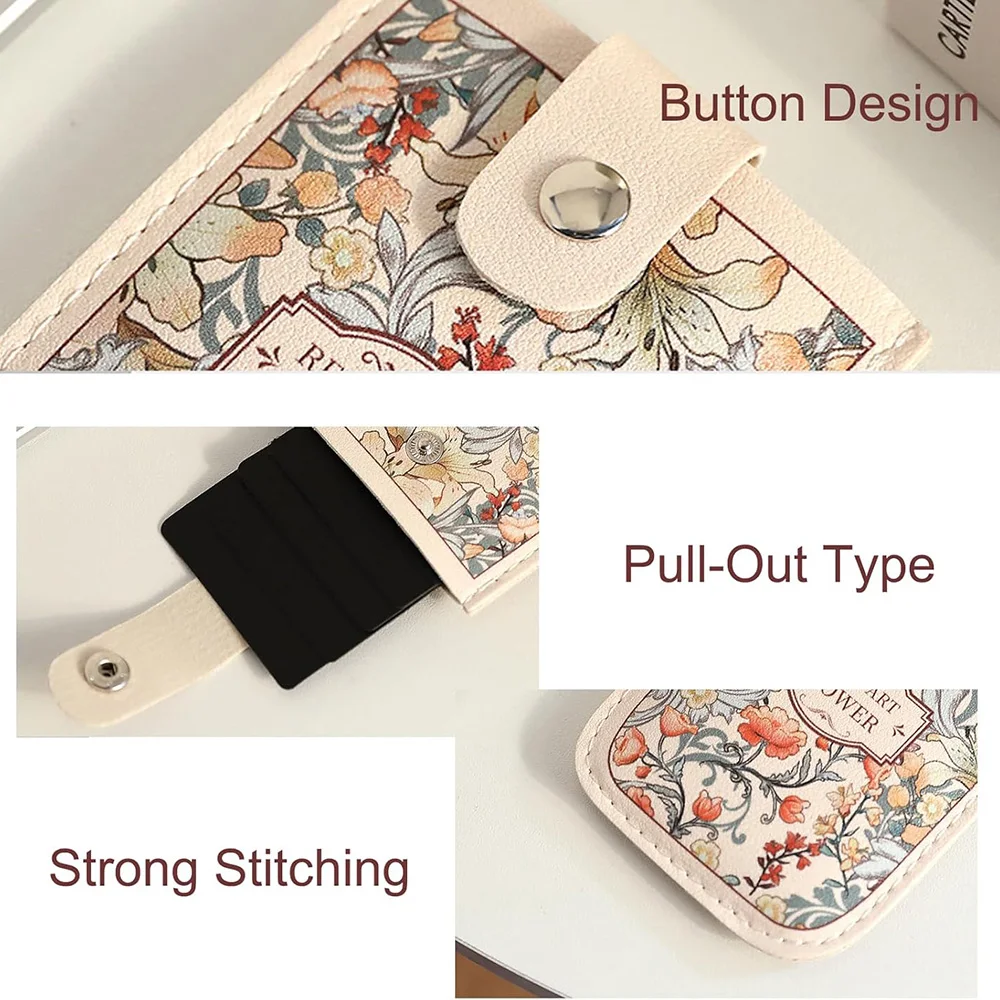 محفظة بطاقات صغيرة مغلفة مغلفة، نوع قابل للسحب، حافظة بطاقات الائتمان، حافظة بطاقات العمل، حامل بطاقات الهوية البلاستيكية الذي يحجب RFID #6