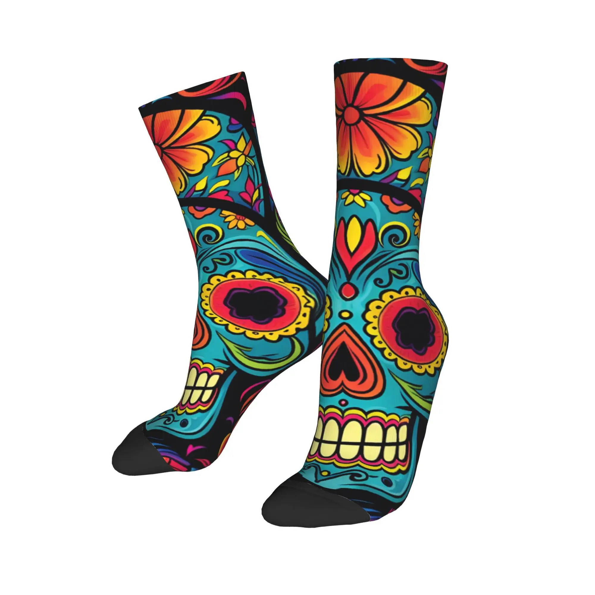 

Fashion Male Men Socks Harajuku Art Sugar Skull Day of the Dead Party Sock Polyester Sport Women's Socks Spring Summer Autumn