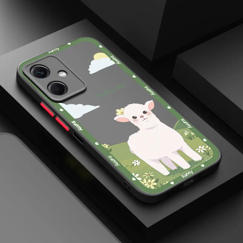 Grassland Sheep Frosted Translucent Phone Case For Xiaomi Redmi Note 10 11 12 13 Pro Plus 9 11S 4G 11E 11T 5G 9S 10S 12S 9T