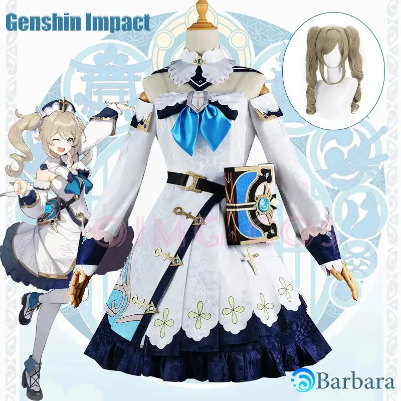 Disfraz de Barbara Genshin Impact, uniforme de Carnaval para adultos, disfraces de fiesta de Halloween de Anime, juego de mascarada para mujeres