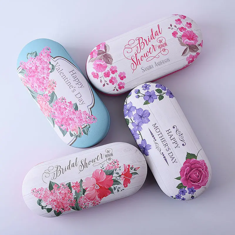 Double-Layer Glasses Case Small Fresh Pattern Pressure-Resistant Portable Creative Personality Double-Layer Contact Lens Case