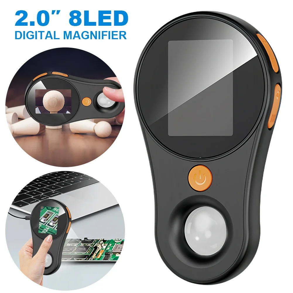 500X Digital Microscope 1080P 2.0inch Video Coin Microscopio Camera with 8 LED Light Handheld Magnifier for Electronics Repair