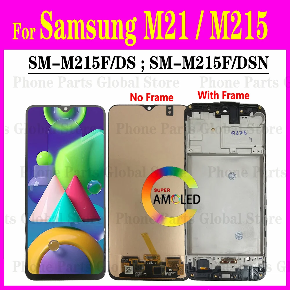 

For Samsung Galaxy M21 LCD With Frame M215 Display SM-M215F/DS SM-M215F/DSN Screen Touch Digitizer Assembly M21 2020 Replacement