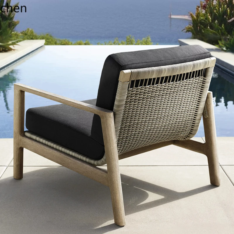 HXL open-air garden courtyard villa outdoor sofa rain and sun protection balcony terrace rattan chair furniture