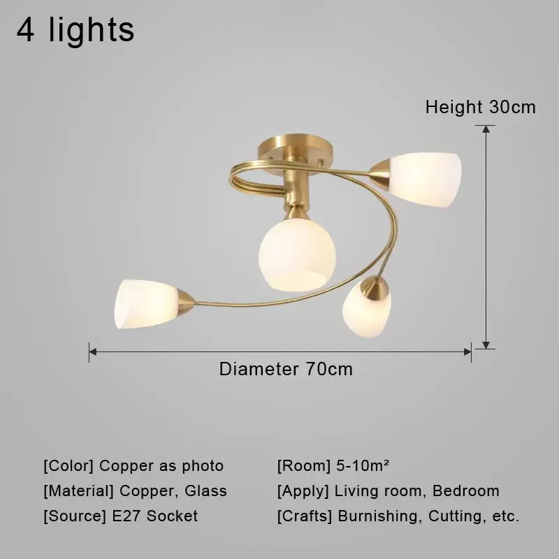 Creatieve plafondhanglamp Noordse kroonluchter Led-lamp Woonkamer Glas Lichtpunt Home Decor Slaapkamerverlichting - afbeelding 1