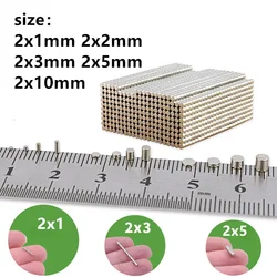 Imán permanente de neodimio fuerte, imán N35 de tierras raras, 2x1, 2x2, 2x3, 2x5, 2x10mm, 20, 50, 100 Uds.