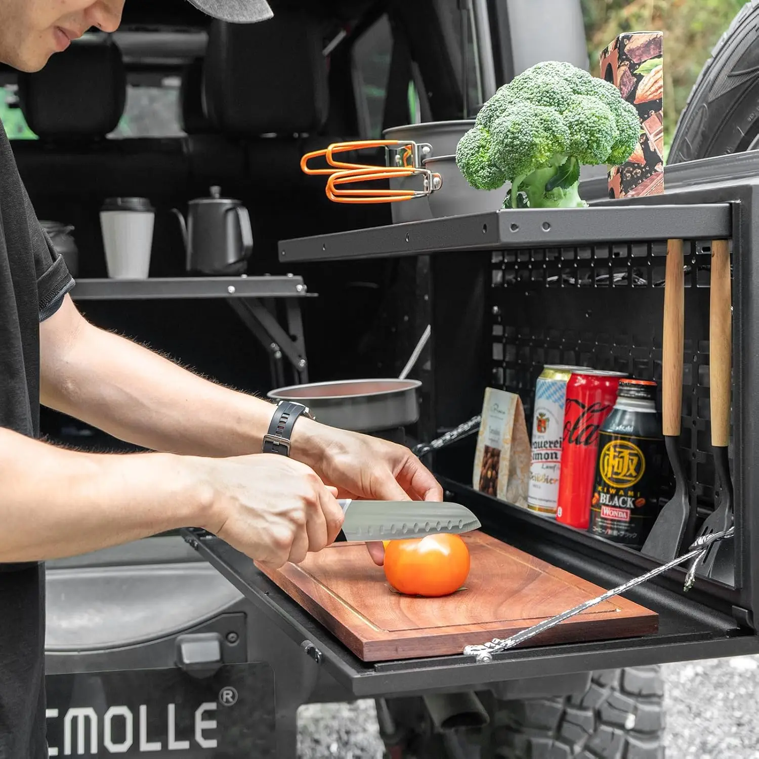 Tailgate Table For Jeep Wrangler JK JL Tailgate Tactical Modular Storage MOLLE Panel Storage Box