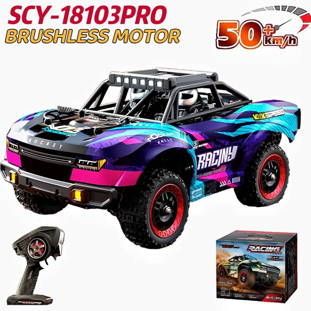 

SCY18103PRO Brushless Motor 1/18 Scale High Speed Off Road Vehicle 50KM/H Four Wheel Drive Racing Car Climbing Boy's Toy