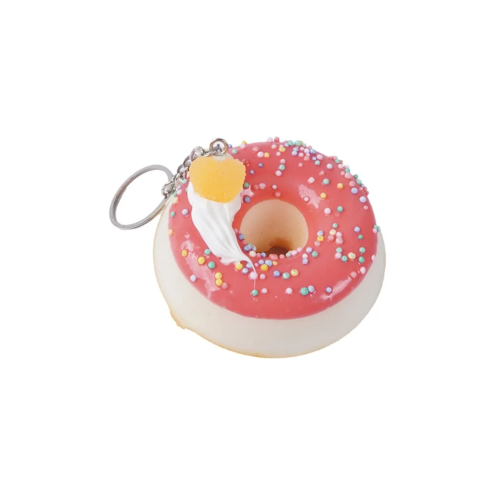 Simulated Food Donut Bread Squeeze Keychain Quick Rebound Kneading Donut Keychain Pendant Mini Super Soft Donut Squishy