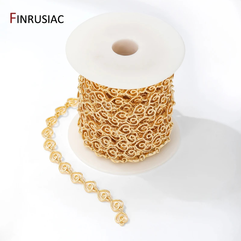 14K vergoldete Messing hohle Herzform Kette für DIY handgemachte Schmuckmaterialien Halskette Armband Schmuckherstellung Zubehör – Detail 23