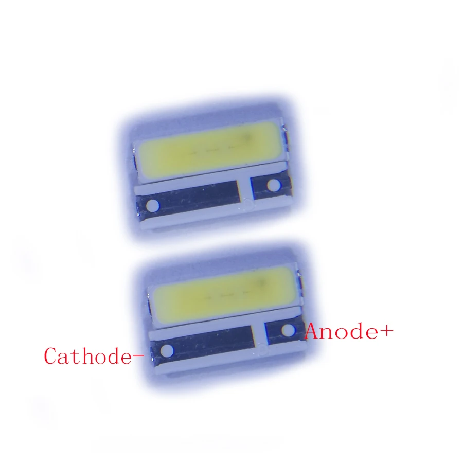 100PCS/Lot SMD LED 7020 6V 1W 80LM Cool White For TV Backlight Application