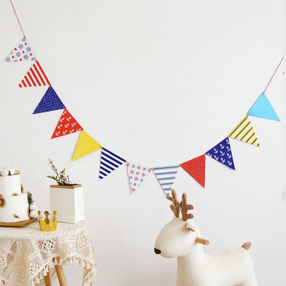 Kindergarten Party Hanging Decoration Paper Bunting Flag Garland School Opening Celebration Banner Supplies