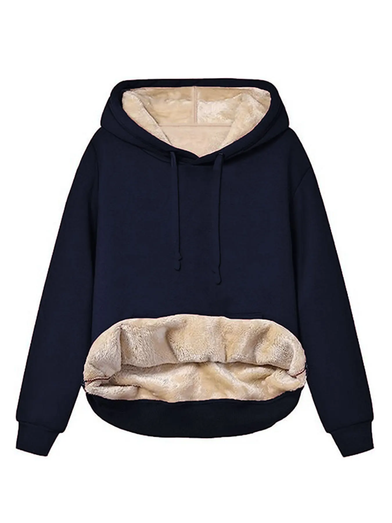 Women's Warm Fleece Lined Hoodie Thick Sherpa Pullover Drawstring Winter Sweatshirt Long Sleeve Multicolor Casual Top