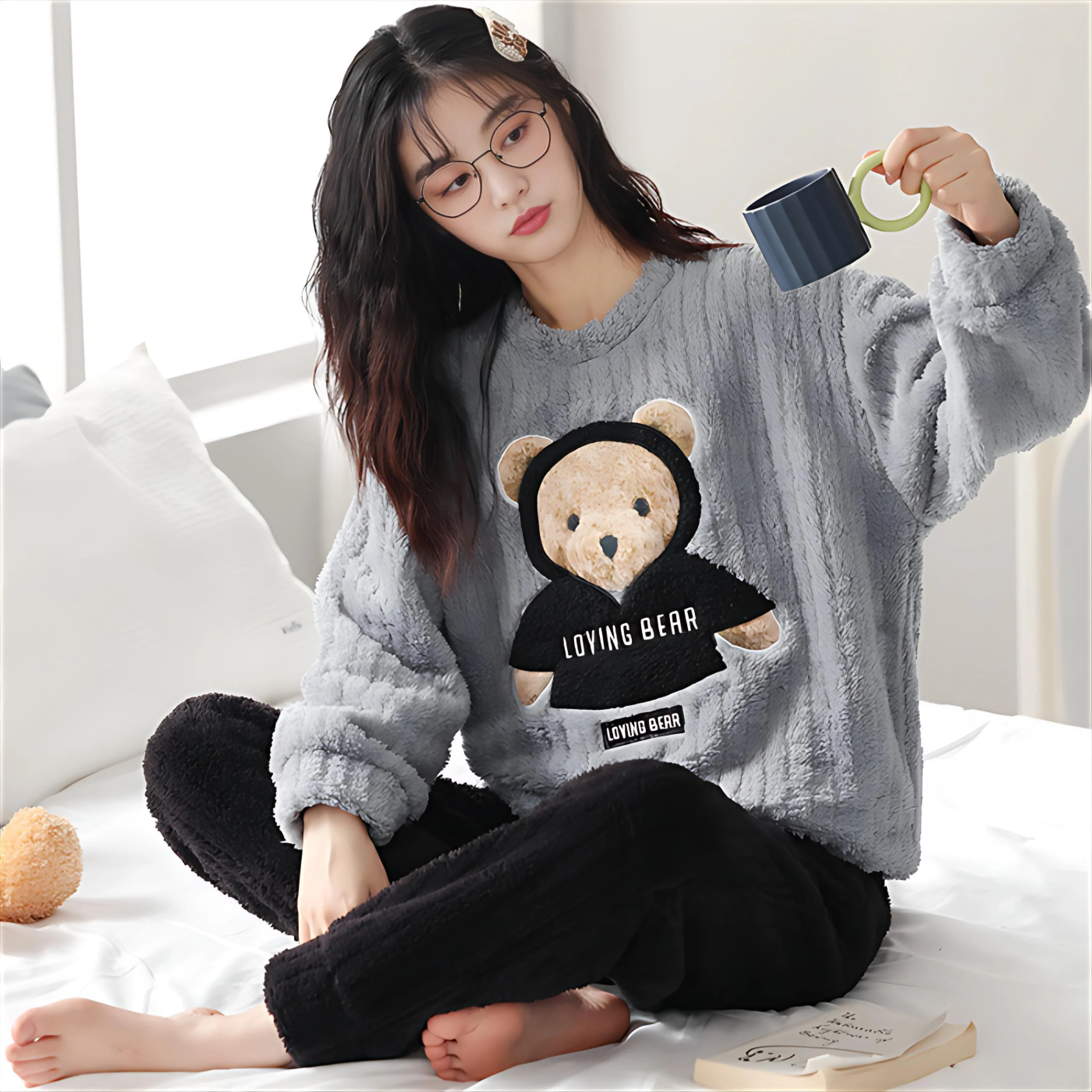 

Pajama Sets Shorts Women Lovely Flower Pattern Nightwear Cap Sleeve V Neck Capri Spring Summer Light Cool Thin Breathable Simple