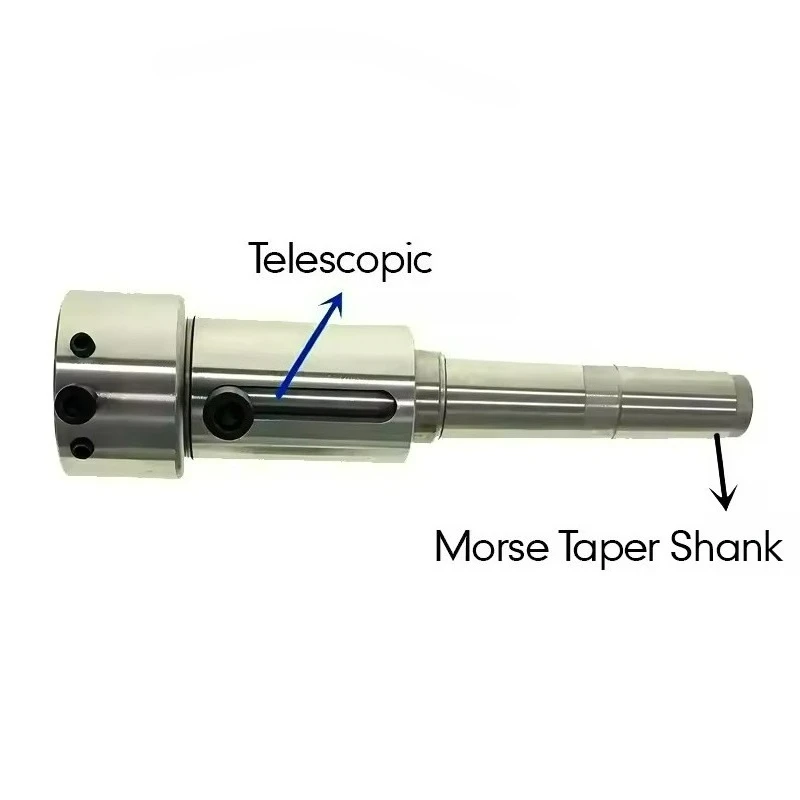 Telescopic Round Die Holder Floating Tail Stock  Morse Taper Fixed Sleeve for Lathe Milling External Screw Thread