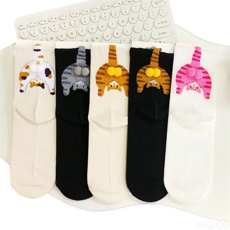 

Cartoon Cat Couple Socks Cozy Mid-Calf Cotton Warm Fashionable Winter Cute Present Cat Lovers Family Comfortable Socks