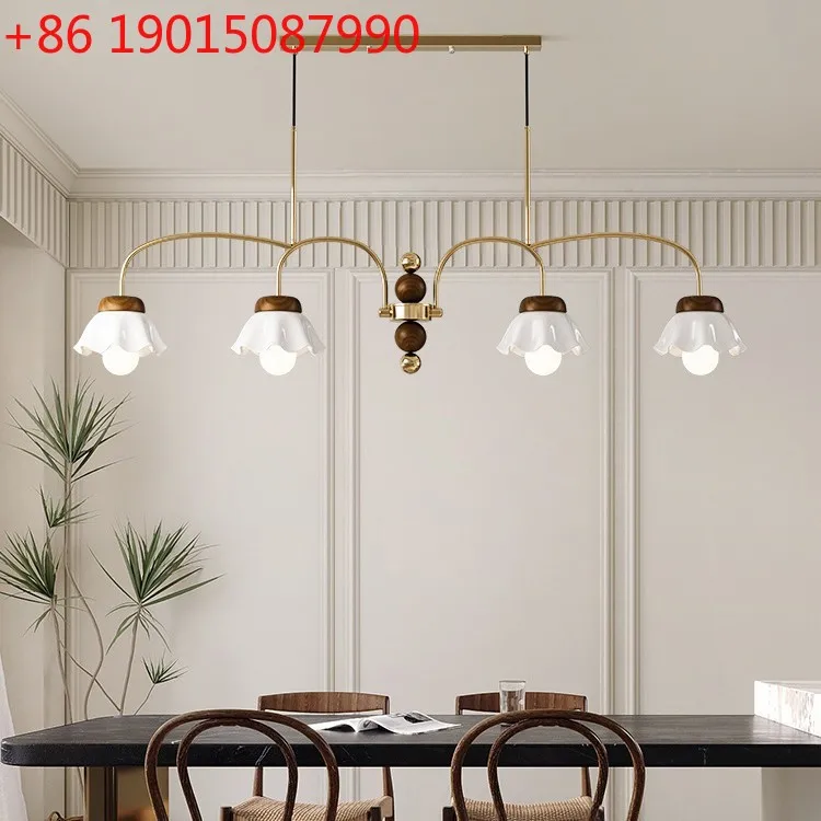 

Ретро креативный цветочный ресторанный светильник, минималистичный высококачественный длинный обеденный стол, керамический барный светильник